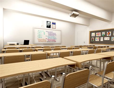 School Classroom Design Rendering