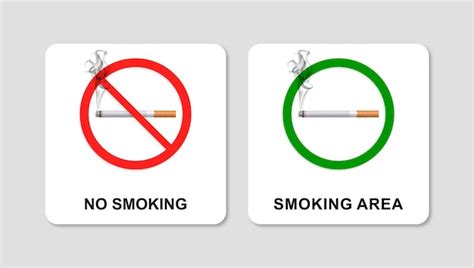 Aucun Vecteur De Signe De Zone Fumeur Et Fumeur Vecteur Premium