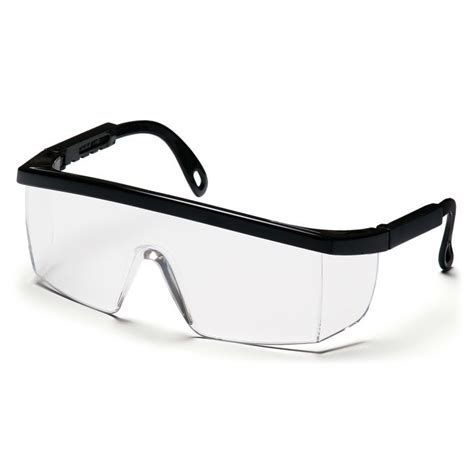 pyramex sb410s integra safety glasses black frame clear lens