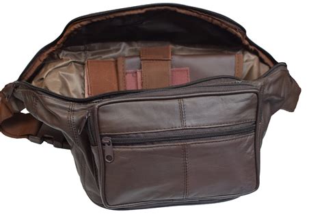 Genuine Leather Concealed Carry Weapon Waist Pouch Fanny Pack Gun Conc