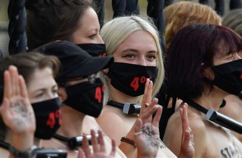 Bare Chested Women Lock Themselves To Uk Parliament In Climate Protest World News Us News