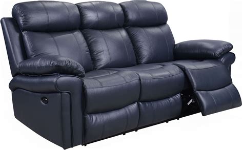 Shae Joplin Blue Leather Power Reclining Sofa From Luxe Leather