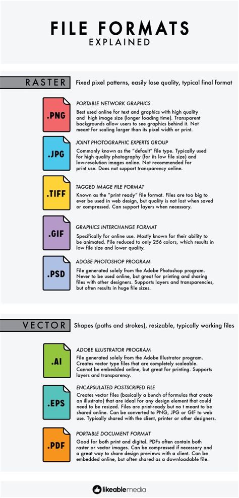 File Formats Explained Infographics File Format Graphic Design