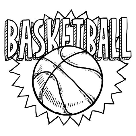 Basketball image to download and color - Basketball Coloring Pages for Kids