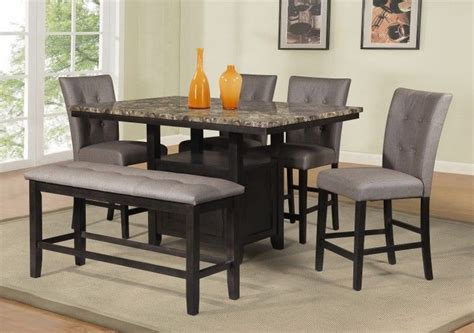 Offex 30 x 60 rectangular gray marble laminate dining table top. Best Quality D111-6pc 6 pc Maribell collection light ...