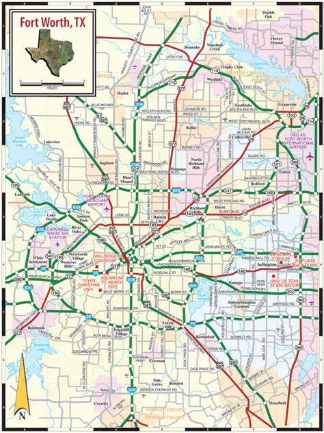 Dallas Fort Worth Tx Pdf Map Us Exact Vector Street Cityplan Map