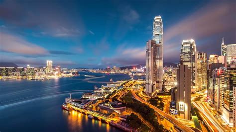 Victoria Harbour Night Hong Kong City Photography Wallpaper Preview