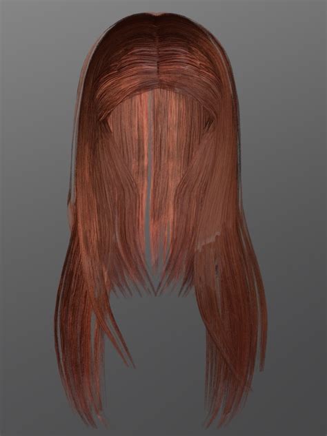 3d Female Hairstyle Long Hair Model Turbosquid 1416478