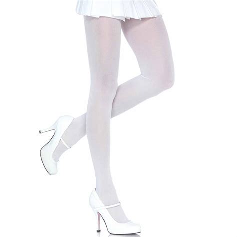 Opaque White Tights Adult