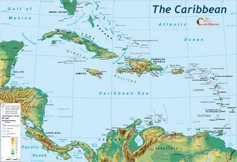 Island Caribbean Islands Map