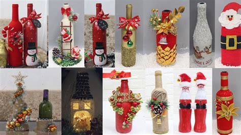 15 Christmas Bottle Decoration Ideas Christmas Bottle Art Ideas Youtube