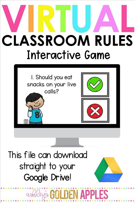 Virtual Classroom Rules Game Interactive Google Slides Classroom