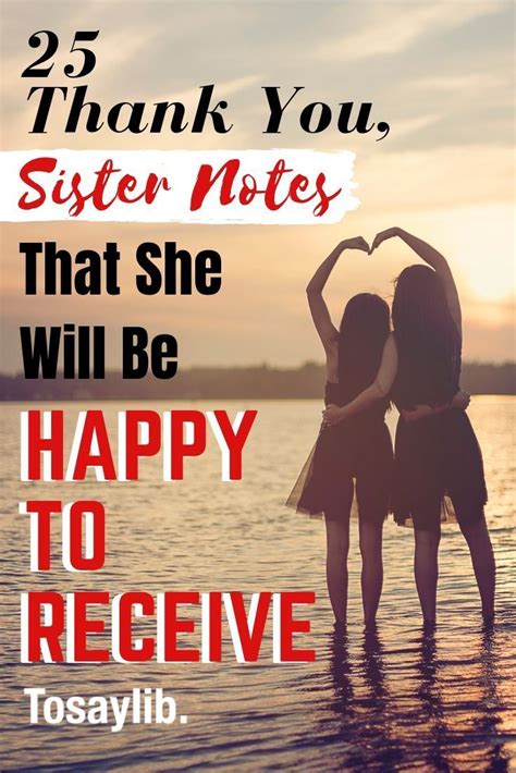 25 Thank You Sister Notes The Role Of A Sister Is To Love And Care For
