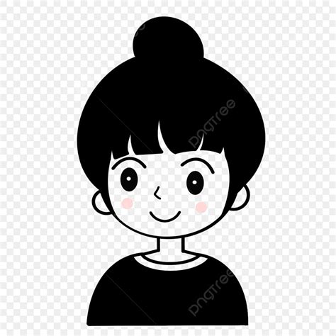 Colorless Png Image Cute Pap Head Colorless Character Avatar Creative