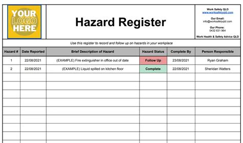 Free Work Health Safety Templates For Queensland Work Safety Qld