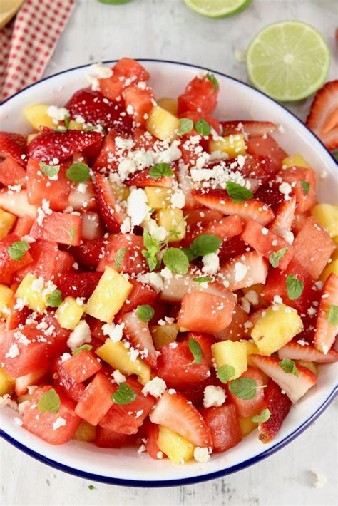 Easy Watermelon Salad With Feta And Lime Dressing Miss In The Kitchen