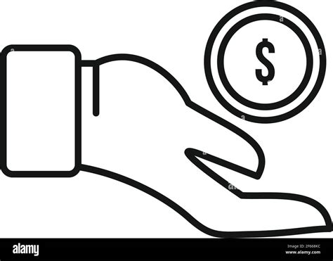 Take Money Coin Icon Outline Style Stock Vector Image And Art Alamy