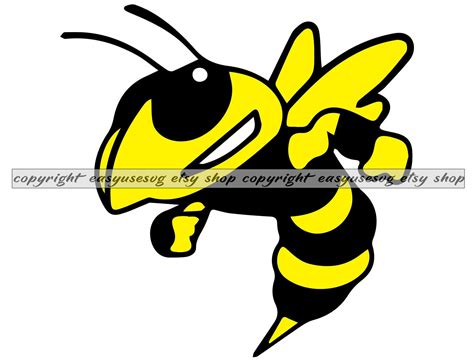 Hornet Mascot Layered Svg Dxf Png Clipart Silhouette Cut File Etsy