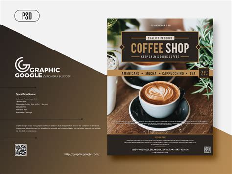 Photorealistic Coffee Flyer Template Featuring Cups Filled With Coffee