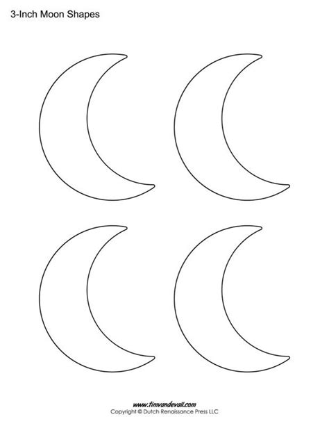 Blank Moon Templates Printable Moon Shapes Stencils Printables