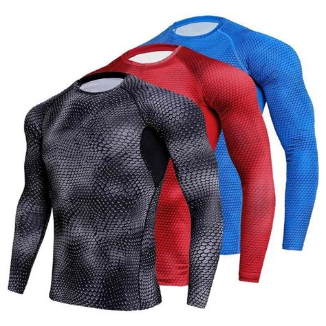 Koszulka Kompresyjna Men Gym Quick Dry Breathable Shirt Sportswear Fluorescent Tight Rashguard