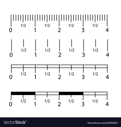 Inch And Metric Rulers Set Centimeters And Inches Vector Image