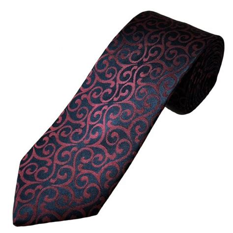 Tresanti Reale Navy Blue And Burgundy Patterned Mens Silk Tie From Ties