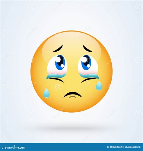 Crying Sad Emoticon Emoji Vector Illustration Sad Smiley Emoticon