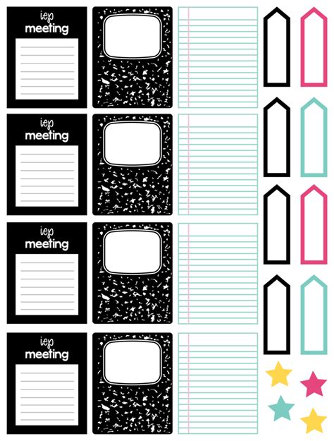 Free Back To School Planner Stickers Printable Planner Stickers