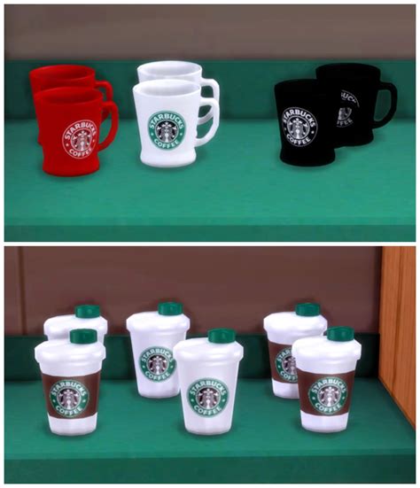 Starbucks Set Part 2 Ts4 Set Includes 21 Items Awnings Coffee Packs