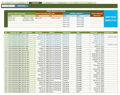 Employee Database Excel Template The Spreadsheet Page
