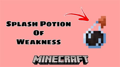 How To Make A Splash Potion Of Weakness In Minecraft 118 Youtube