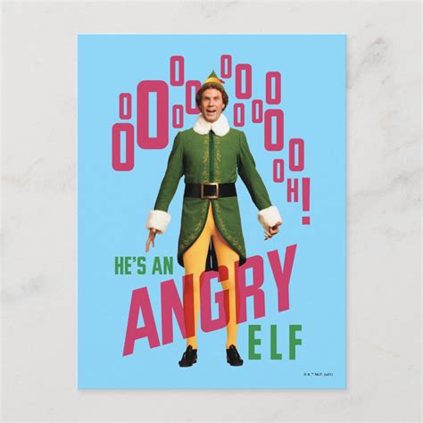 Buddy The Elf Hes An Angry Elf Postcard Zazzle