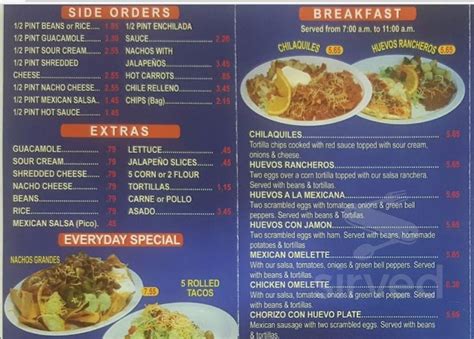 Please check with each restaurant for current hours, pricing, and menu information. Don Pancho's Mexican Food menu in Imperial Beach, California