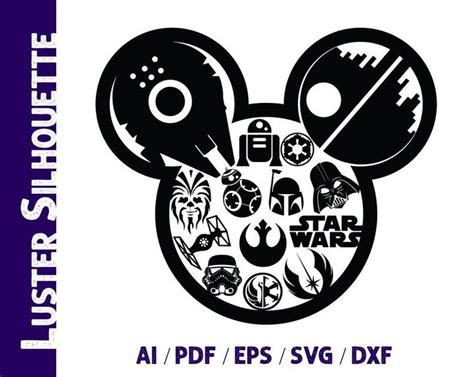 Star Wars svg Star Wars Mickey silhouette Star Wars | Etsy | Star wars