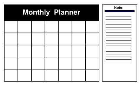 Monthly Calendar Template Editable