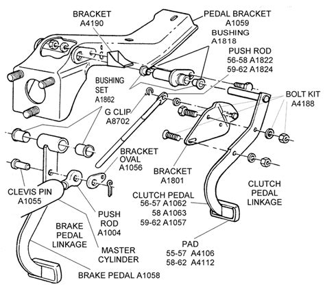Clutch Pedal Linkage Diagram View Chicago Corvette Supply
