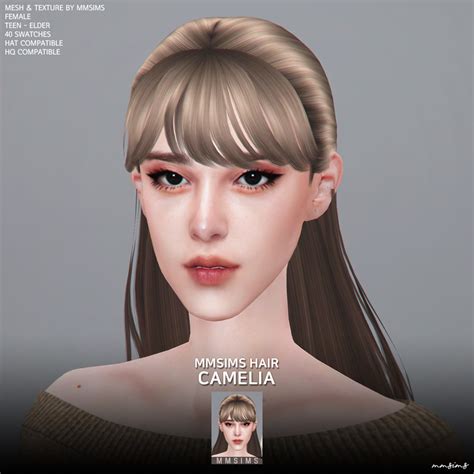 Mmsims — S4cc Mmsims Hair Camelia Download Patreon Sims Hair