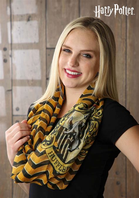 harry potter house crest lightweight hufflepuff infinity scarf harry potter accessories