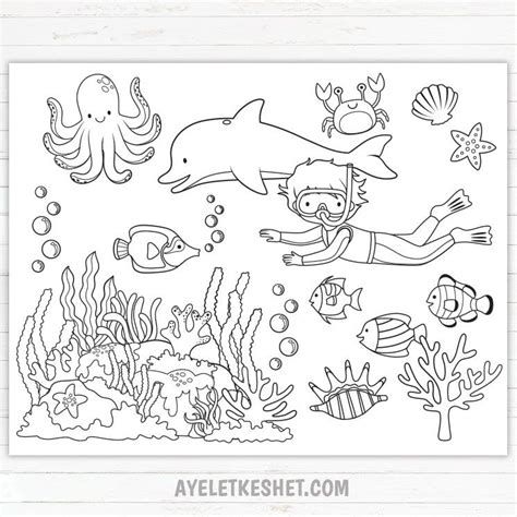 Under The Sea Coloring Pages Free Printables Ayelet Keshet Ocean