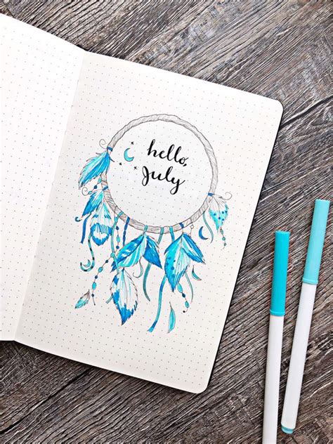 July Cover Page Bullet Journal Amino
