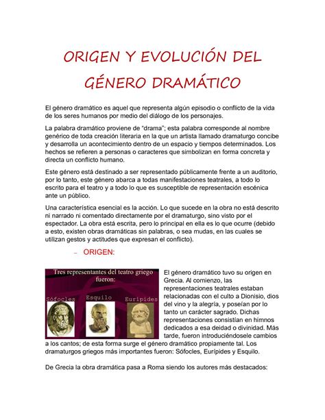 Linea De Tiempo Del Origen Y Evolucion Del Genero Dramatico By Maryory