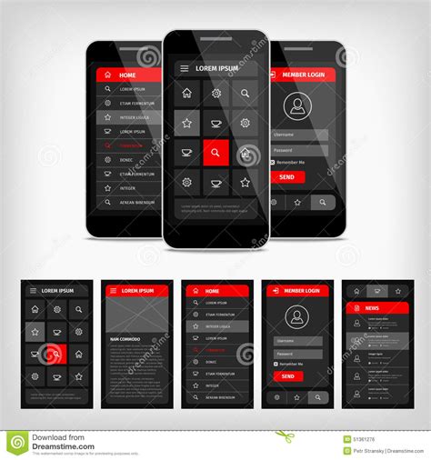 Vector Template Mobile User Interface Stock Vector Image 51361276