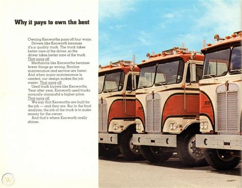 1970s Kenworth K100 Series Truck Brochure Old Vintage 1990412490