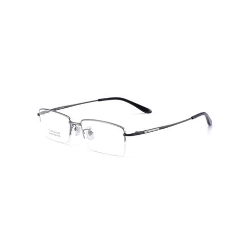 width 145 pure titanium glasses frame men half rim eyewea classic square optical myopia