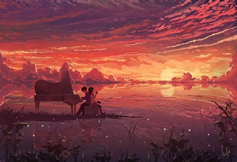 11 Anime Girl Sunset Wallpaper Hd Anime Top Wallpaper