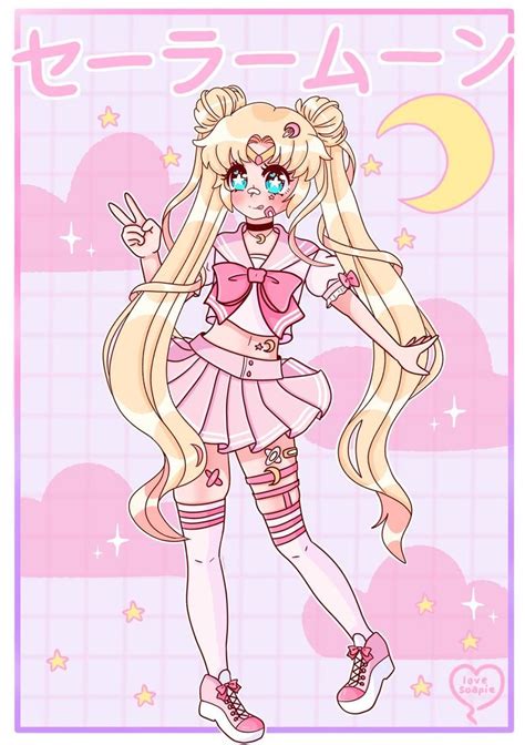 Kawaii Pastel Pink Aesthetic Sailor Moon Art Print In 2021 Sailor