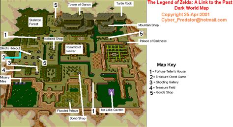 The Legend Of Zelda A Link To The Past Dark World Landmark Map Map For