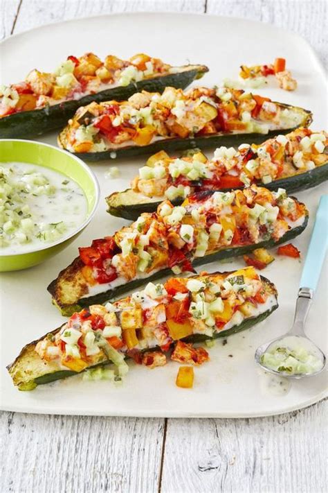 From vegan christmas main dishes to sides to desserts, over 20 deliciously festive holiday recipes for an amazing vegetarian or vegan christmas dinner i wanted to give this trader joe's shopper some ideas for her vegan guests, but refrained. Best Mediterranean Zucchini Boats with Kefir-Mint Topping ...