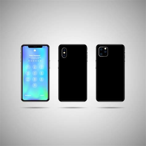 Premium Vector Smartphones Front And Back View Illustration